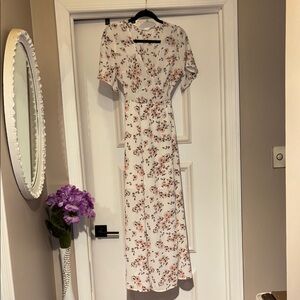 Lush Floral-Print Wrap Maxi Dress - Small